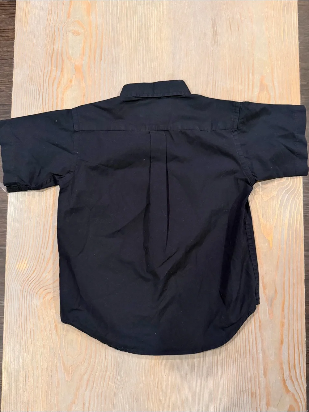 Ralph Lauren Black Short-Sleeve Button-Down with Green Pony